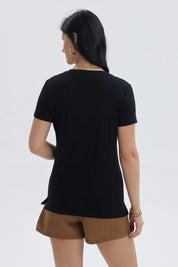 Polera Mujer Print Negro