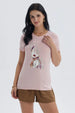 Polera Mujer Print Palo Rosa