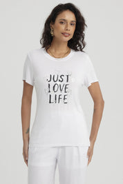 Polera Mujer Print Blanco / Negro