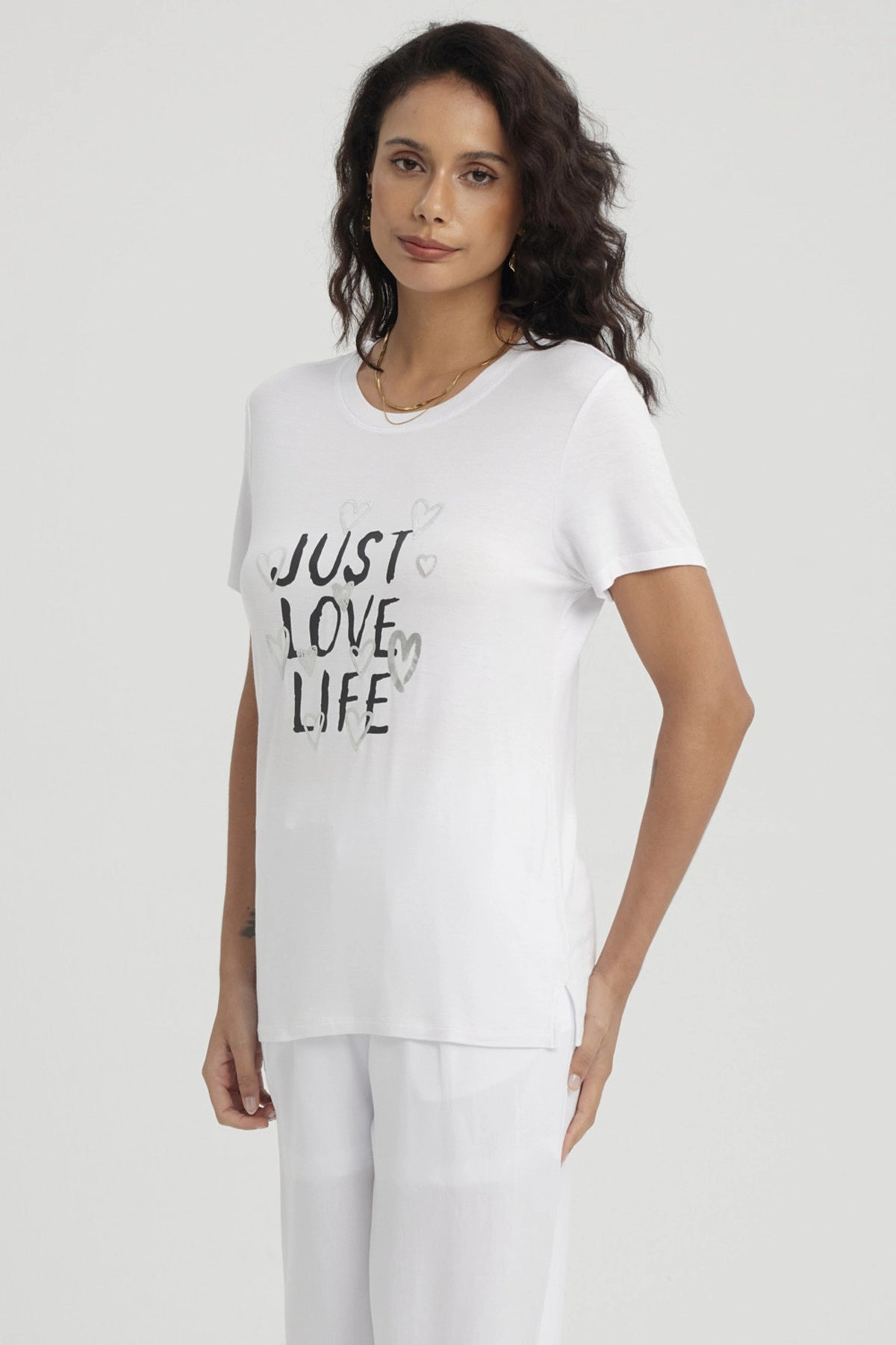 Polera Mujer Print Blanco / Negro