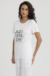 Polera Mujer Print Blanco / Negro