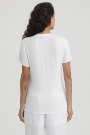 Polera Mujer Print Blanco / Negro