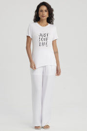 Polera Mujer Print Blanco / Negro