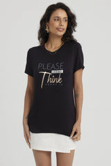 Polera Mujer Print Dorado