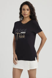 Polera Mujer Print Dorado