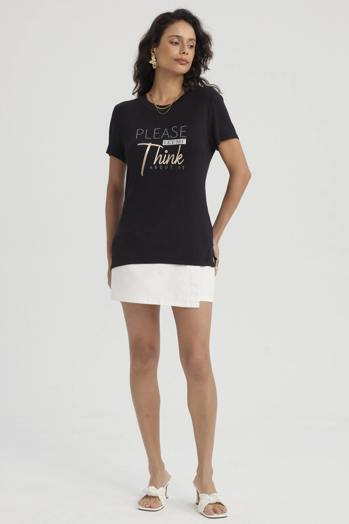 Polera Mujer Print Dorado