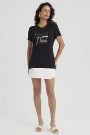 Polera Mujer Print Dorado