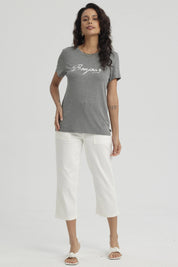 Polera Mujer Print Gris