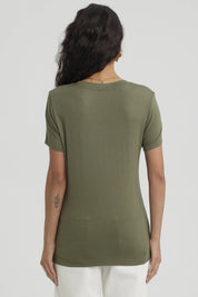Polera Mujer Print Verde Musgo