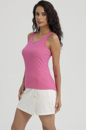 Polera Mujer Rib Lisa Fucsia