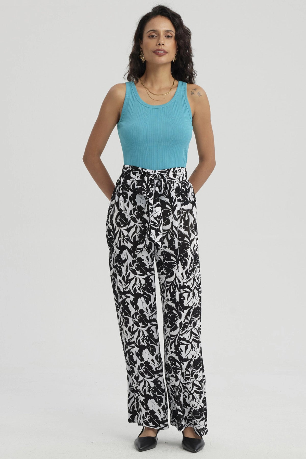 Polera Mujer Rib Lisa Turquesa