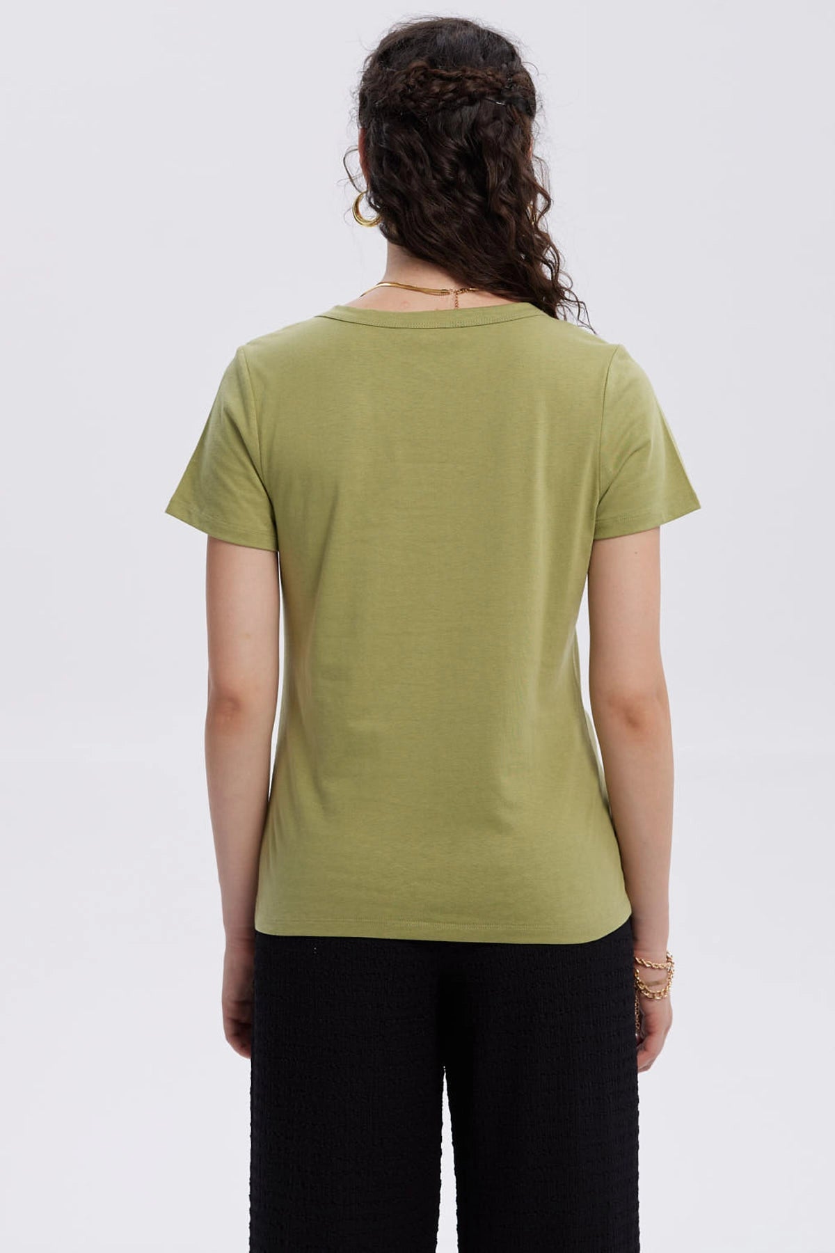 Polera Mujer Lisa Verde Musgo