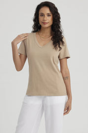 Polera Mujer Lisa Beige