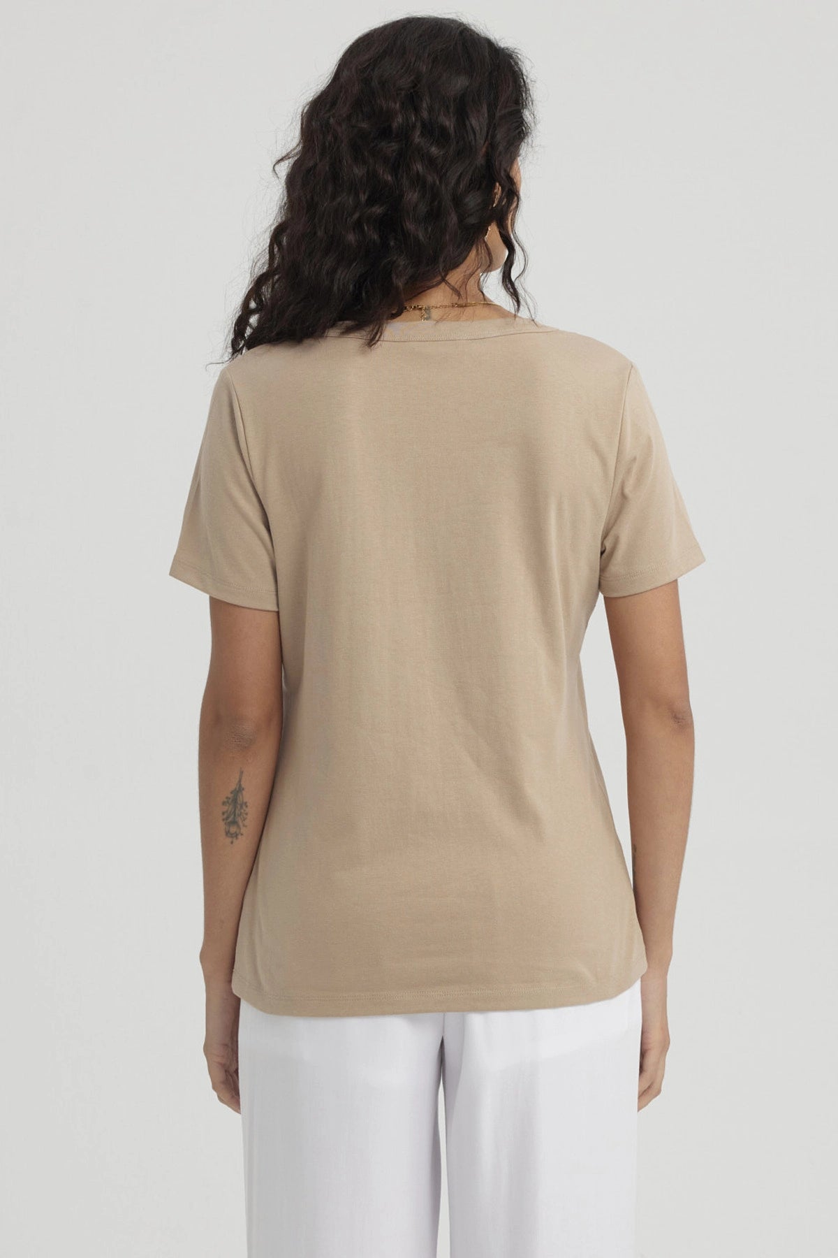Polera Mujer Lisa Beige
