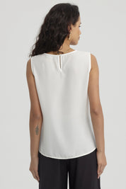 Blusa Mujer Lisa Pliegues Crudo