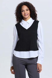 Sweater Mujer Casual Blusa Negro