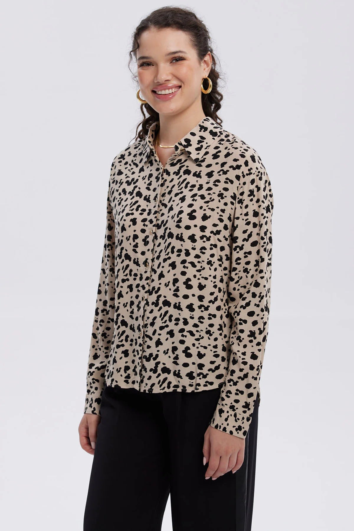 Blusa Mujer Abotonada Rapport Beige