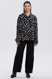 Blusa Mujer Abotonada Rapport Negro / Blanco