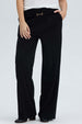 Pantalón Mujer Con Hebilla Calce Palazzo Negro