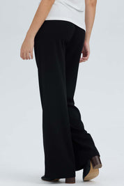 Pantalón Mujer Con Hebilla Calce Palazzo Negro