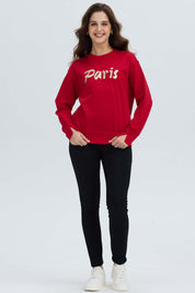 Polerón Mujer Print Posicional Rojo
