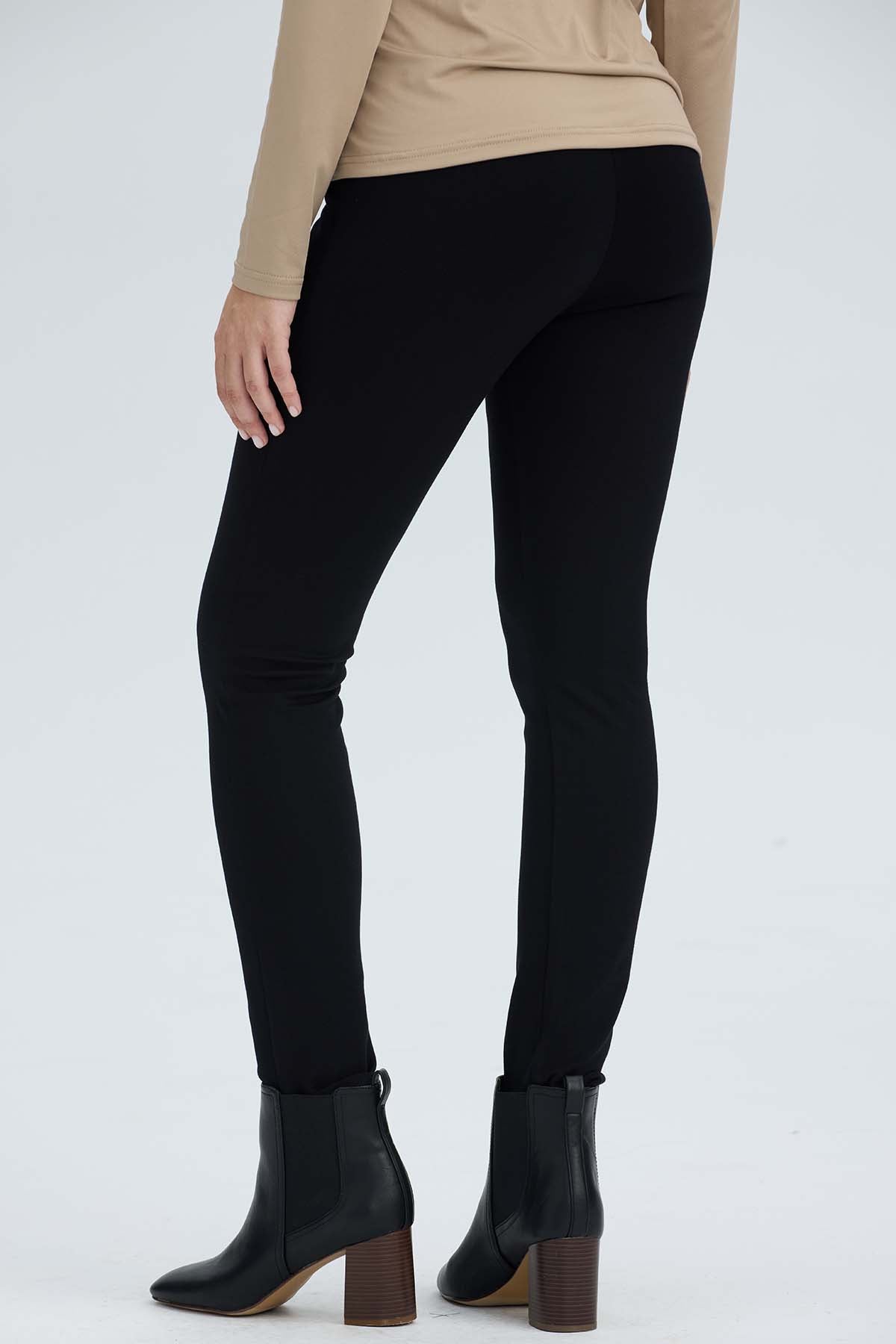 Calza Mujer Aplicación Botones Negro