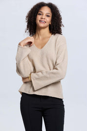 Sweater Mujer Manga Ancha Beige
