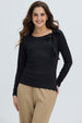 Polera Mujer Abertura y Lazo Negro