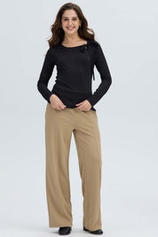 Polera Mujer Abertura y Lazo Negro
