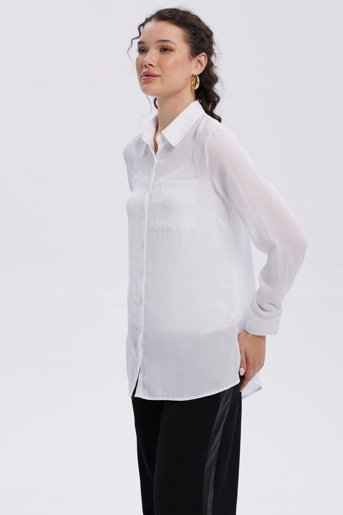 Blusa Mujer Abotonada Blanco