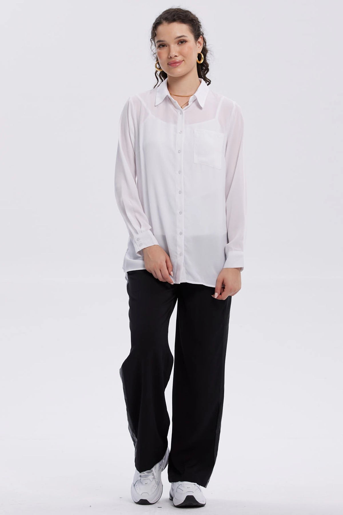 Blusa Mujer Abotonada Blanco