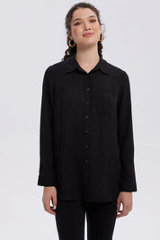 Blusa Mujer Abotonada Negro