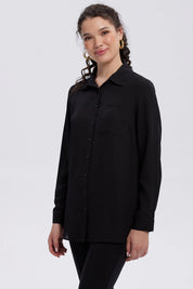 Blusa Mujer Abotonada Negro