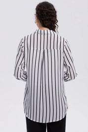 Blusa Mujer Abotonada Blanco / Negro