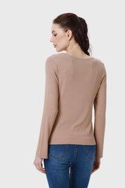 Polera Mujer Recogido Con Botones Beige