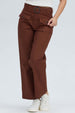 Pantalón Mujer Con Cinturón Y Bolsillos Cafe