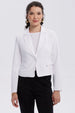 Blazer Mujer Botón Bolsillos Blanco