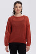 Sweater Mujer Calado Casual Terracota