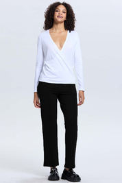 Pantalón Mujer Aplicación Hebilla Negro