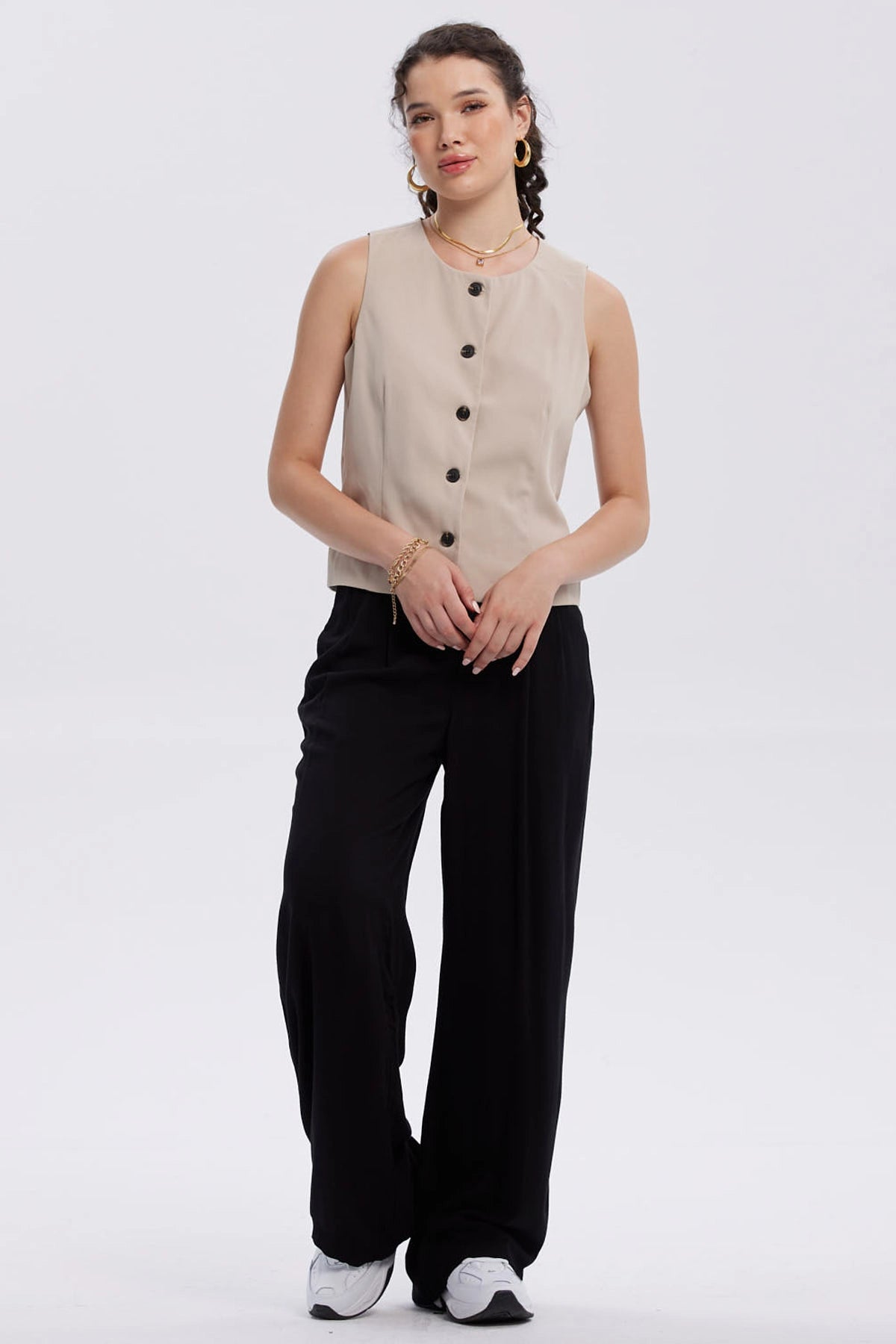Blazer Mujer Abotonado Beige