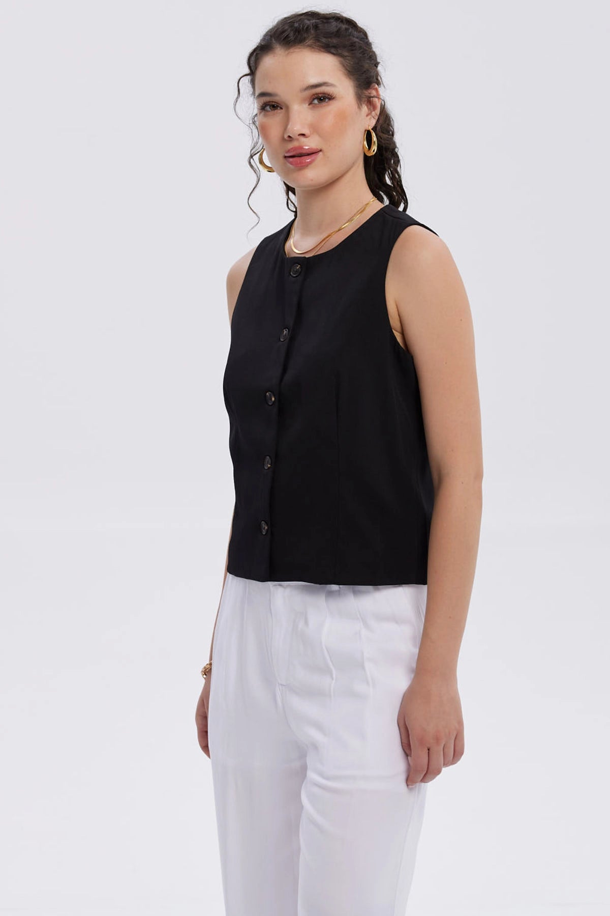 Blazer Mujer Abotonado Negro