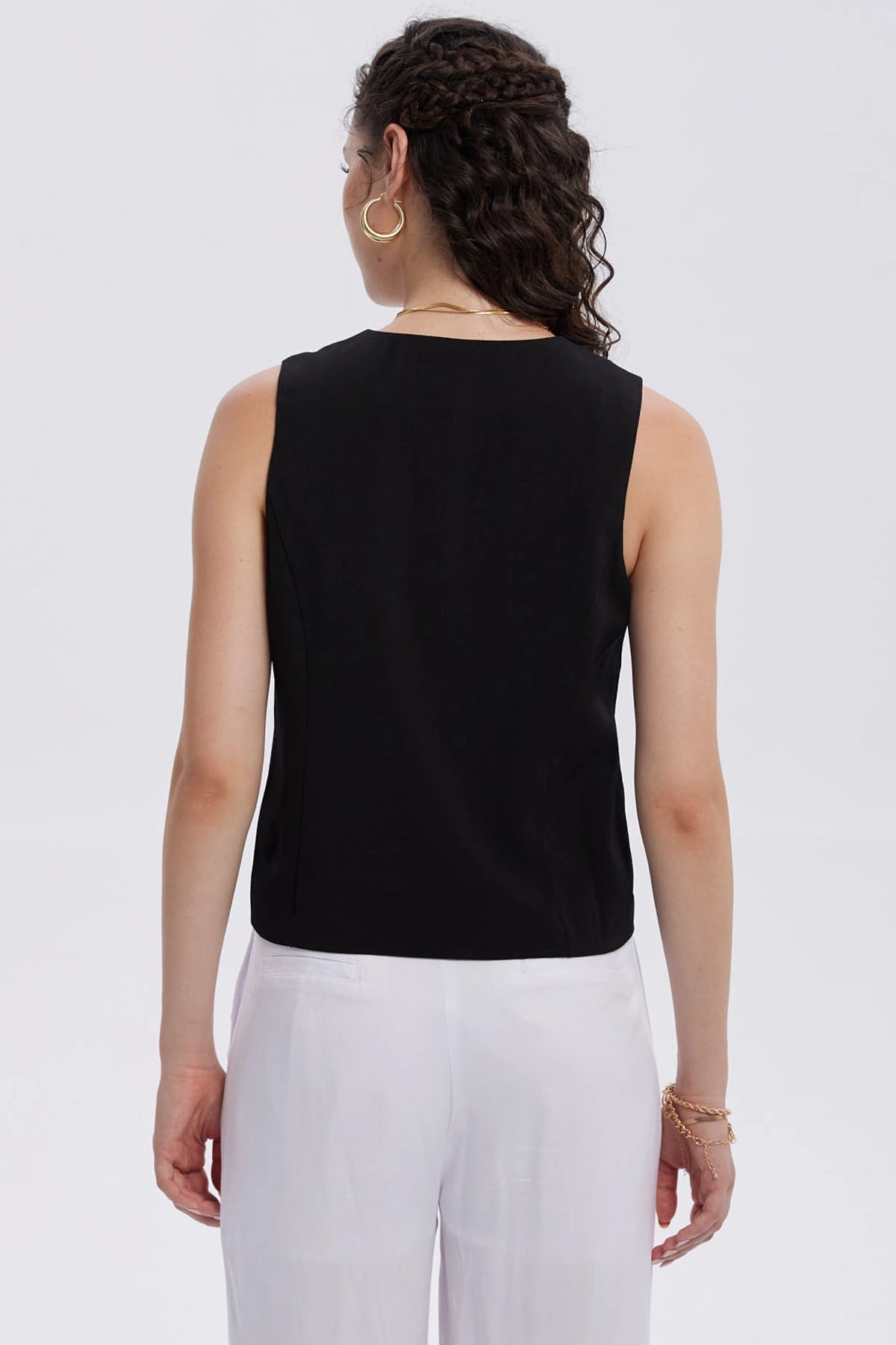 Blazer Mujer Abotonado Negro