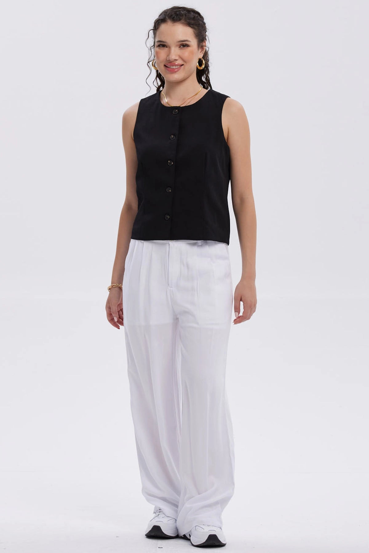 Blazer Mujer Abotonado Negro