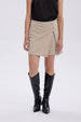 Falda Mujer Botones Costado Beige