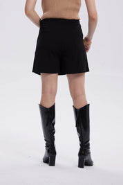 Falda Mujer Botones Costado Negro