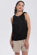 Blusa Mujer Satinada Aplicación Nudo Negro