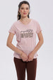 Polera Mujer Print Aplicación Folia Palo Rosa