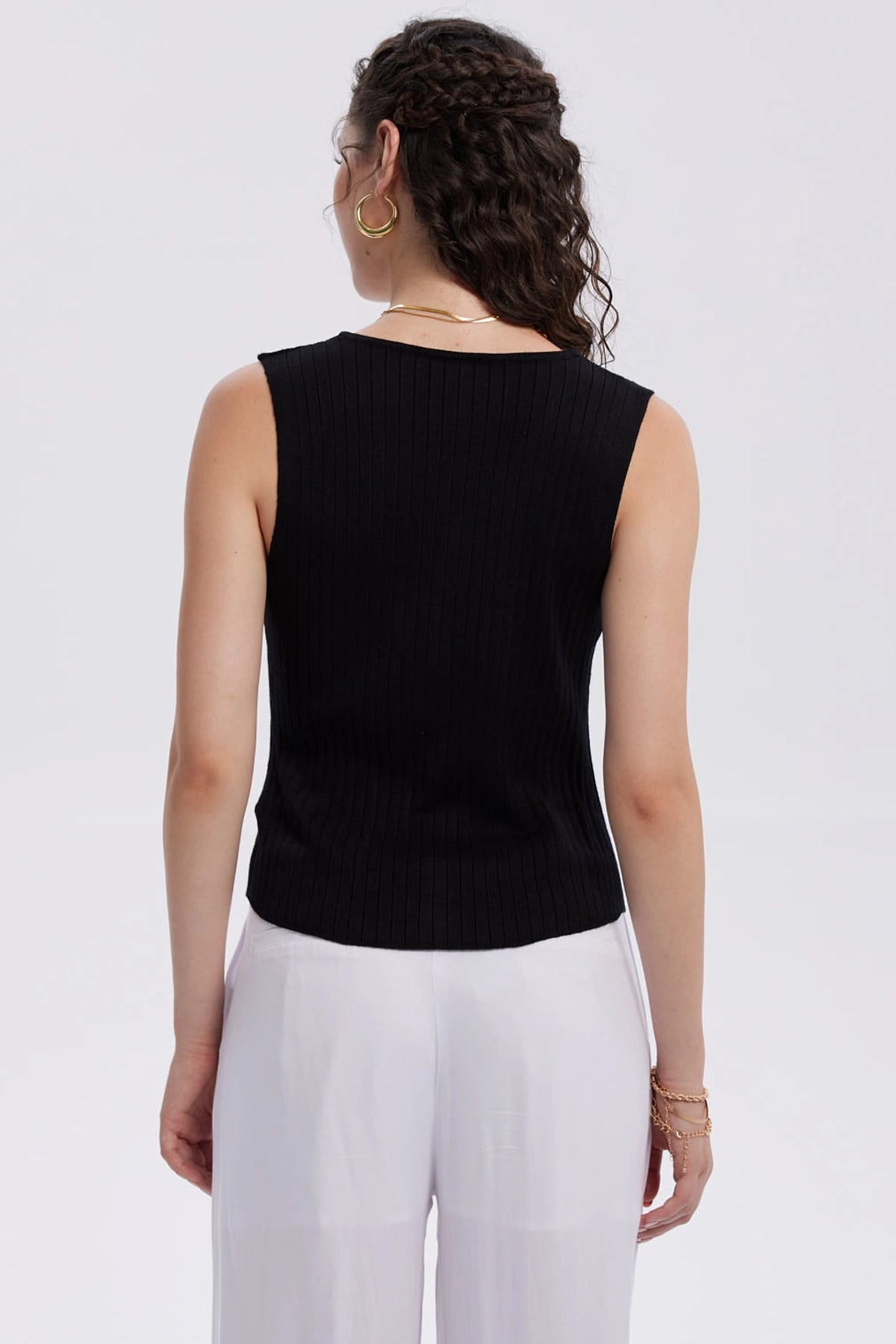 Sweater Mujer Abotonado Negro