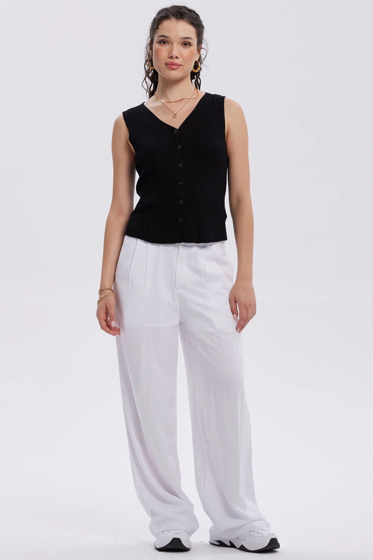 Sweater Mujer Abotonado Negro