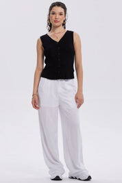 Sweater Mujer Abotonado Negro